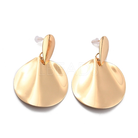 Twist Flat Round Iron Stud Earrings for Girl Women EJEW-I258-09KCG-1