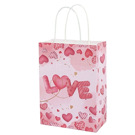 Valentine's Day Love Heart Printed Paper Gift Tote Bags PW-WG4681C-01-1