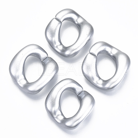 Opaque Spray Painted Acrylic Linking Rings OACR-S021-25A-B02-1
