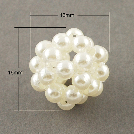 Handmade ABS Plastic Imitation Pearl Woven Beads X-WOVE-R030-1