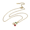 Brass & Cubic Zirconia Pendant Necklaces SA-CBA7E55-03G-02-4