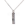 304 Stainless Steel Rectangle with Tree of Life Pendant Urn Ashes Necklaces NJEW-WH0036-030P-1