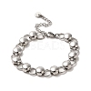 Non-Tarnish 304 Stainless Steel Flat Round Link Chain Bracelet BJEW-Q776-02C-01-1