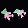 1-Hole Transparent Spray Painted Acrylic Buttons BUTT-N020-001-B05-3