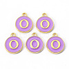 Golden Plated Alloy Enamel Charms X-ENAM-S118-10O-2