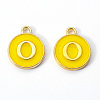 Golden Plated Alloy Enamel Charms ENAM-S118-09O-2