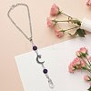 Natural Amethyst & Alloy Pendant Decorations HJEW-WH20009-03A-7