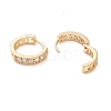 Brass Micro Pave Clear Cubic Zirconia Hoop Earrings LS-EJEW-S234-05G-2