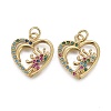 Brass Micro Pave Colorful Cubic Zirconia Charms KK-F821-27G-1