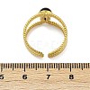 316 Stainless Steel with Natural Mixed Gemstone Cuff Rings RJEW-Z098-01G-11-5