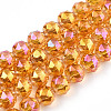 Electroplate Transparent Glass Beads Strands EGLA-N002-34C-C08-1