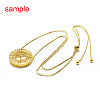 Brass Micro Pave Cubic Zirconia Pendants X1-ZIRC-G130-09G-NR-2