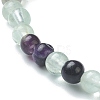 Natural Fluorite Beaded Stretch Bracelets BJEW-A117-A-38-6