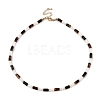 Column Natural Tiger Eyes & Kambaba Jasper & White Shell Beaded Necklaces for Women NJEW-T017-01G-1