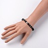 Buddha Head Gemstone Beaded Stretch Bracelets X-BJEW-JB01864-06-4