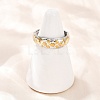 304 Stainless Steel Double Color Cuff Rings RJEW-S635-01GP-08-2