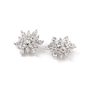 Rhodium Plated 925 Silver Pave Clear Cubic Zirconia Snowflake Charms STER-O006-04P-2