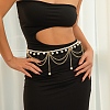 Alloy & Imitation Pearl Twisted Chain Round Tassel Waist Chains for Women WG6FFC1-07-2