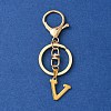 304 Stainless Steel Initial Letter Charm Keychains KEYC-YW00005-22-1