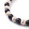 Natural Sandalwood Beads Stretch Bracelets BJEW-JB04679-04-3