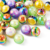 30Pcs 5 Colors Opaque Acrylic Beads MACR-TA0001-46-11