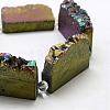 Electroplated Natural Druzy Crystal Beads Strands G-N0257-03-3