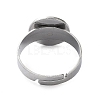 Adjustable 304 Stainless Steel Finger Rings Components STAS-F149-21P-D-3