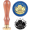 Brass Wax Seal Stamp with Handle AJEW-WH0184-0247-1
