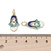 Real 18K Gold Plated Brass Micro Pave Cubic Zirconia Pendants KK-L209-078G-01-3
