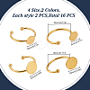 16Pcs 8 Styles Stainless Steel Cuff Ring Components STAS-DR0001-17-2