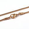 304 Stainless Steel Square Snake Chains Necklaces NJEW-K049-05G-2