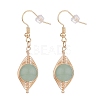 Natural Green Aventurine Braided Dangle Earring EJEW-JE04845-03-1
