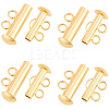 6Pcs Brass Slide Lock Clasps KK-BBC0027-58A-7