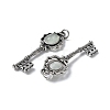 Key Brass Natural Fluorite Big Pendants KK-D361-01AS-32-2