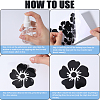 Gorgecraft 4 Sheets 2 Colors Flower PVC Waterproof Car Stickers DIY-GF0008-94A-5