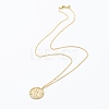 Brass Micro Pave Clear Cubic Zirconia Pendant Necklaces NJEW-J059-01P-2