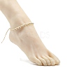 Synthetic Hematite Braided Bead Anklet AJEW-AN00479-3