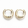 Brass Huggie Hoop Earrings X-KK-T062-46G-NF-1