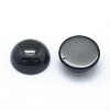 Natural Dyed & Heated Black Agate Cabochons X-G-P393-R02-12mm-2