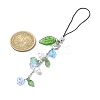 Flower & Leaf Transparent Acrylic & Glass Mobile Straps HJEW-JM01536-3