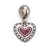 304 Stainless Steel Crystal Rhinestone European Dangle Charms STAS-F278-08P-2