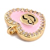 Golden Plated Brass Micro Pave Clear Cubic Zirconia Charms ZIRC-L097-034C-G-2