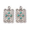 Synthetic Turquoise Pendants PALLOY-D013-08AS-1