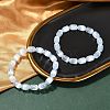 Dyed Natural Selenite Column Beaded Stretch Bracelets for Women BJEW-I312-05A-1
