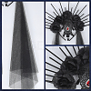 Halloween Polyester Rhinestones Dress Brides Wedding Veil Headband FIND-WH20019-165B-166-6