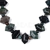 Natural Indian Agate Round & Cone Beaded Necklaces NJEW-N064-03F-3