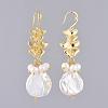 Natural Baroque Pearl Keshi Pearl Pendant Necklaces & Dangle Earring Jewelry Sets SJEW-JS01074-9