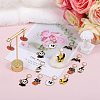 Halloween Theme Alloy Enamel Pendant Locking Stitch Markers HJEW-SW00031-4