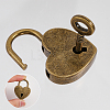 4 Sets 4 Colors Heart Shape Alloy Lock & Key Set AJEW-FG0002-39-3