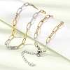 4MM Two Tone 304 Stainless Steel Textured Paperclip Chain Necklaces for Man and Women SA-CBAB767-09GP-1